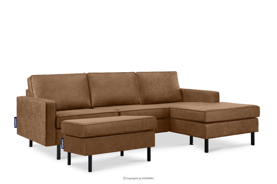 INVIA Puf w stylu loft brązowy brązowy - zdjęcie 4