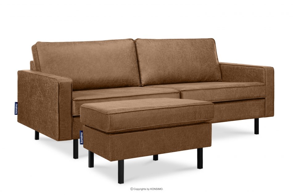 INVIA Puf w stylu loft brązowy brązowy - zdjęcie 6