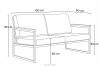 TRIBO Sofa ogrodowa dwuosobowa w stylu industrialnym ze stali antracyt antracytowy/beżowy - zdjęcie 14