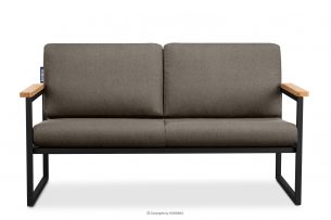 TRIBO, https://konsimo.pl/kolekcja/tribo/ Sofa ogrodowa 2 w stylu industrialnym ze stali czarny/beżowy - zdjęcie