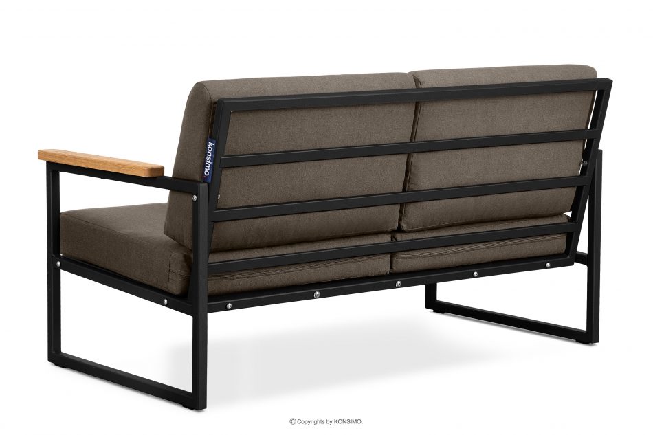 TRIBO Sofa ogrodowa 2 w stylu industrialnym ze stali czarny/beżowy - zdjęcie 4