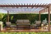 TRIBO Sofa ogrodowa 2 w stylu industrialnym ze stali czarny/beżowy - zdjęcie 11