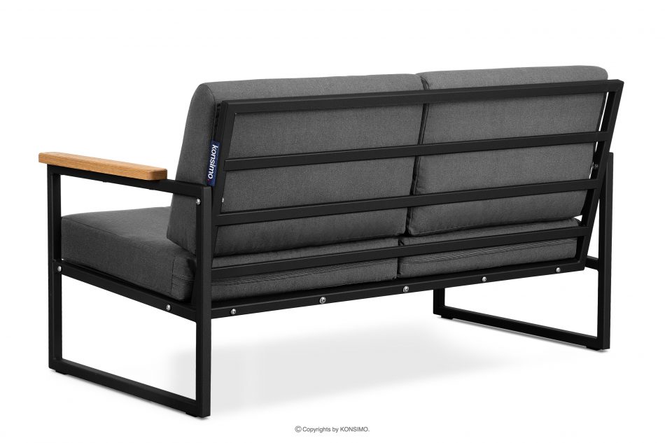 TRIBO Sofa ogrodowa 2 w stylu loft ze stali czarny/szary - zdjęcie 4