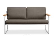 Biała sofa ogrodowa dwuosobowa w stylu loft ze stali