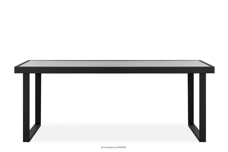 FRENA Zestaw mebli na taras ze stali w stylu loft czarny czarny/beżowy - zdjęcie 13