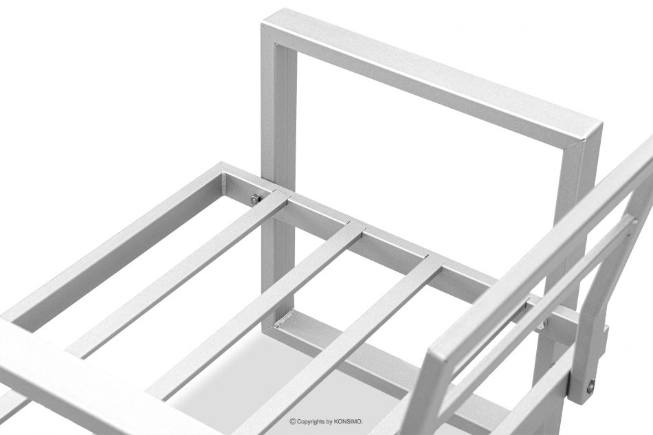 FRENA Zestaw mebli na taras ze stali w stylu loft biały biały/beżowy - zdjęcie 8