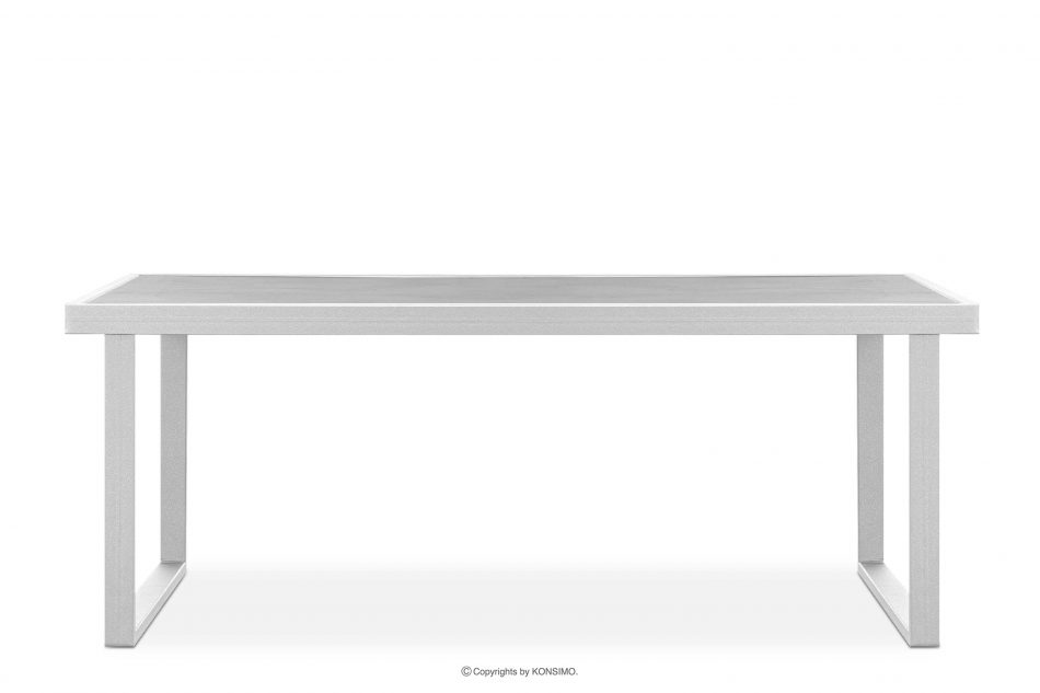 FRENA Zestaw mebli na taras ze stali w stylu loft biały biały/beżowy - zdjęcie 13