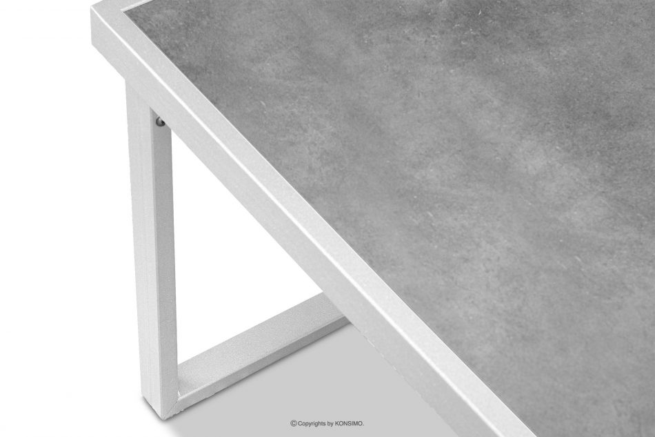 FRENA Zestaw mebli na taras ze stali w stylu loft biały biały/beżowy - zdjęcie 16