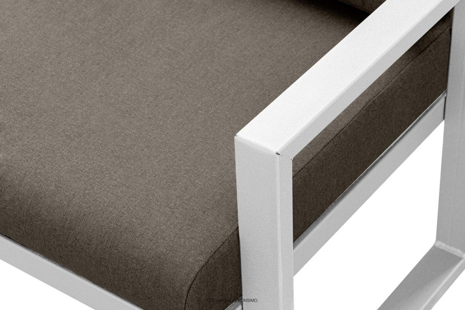 FRENA Zestaw mebli na taras ze stali w stylu loft biały biały/beżowy - zdjęcie 17