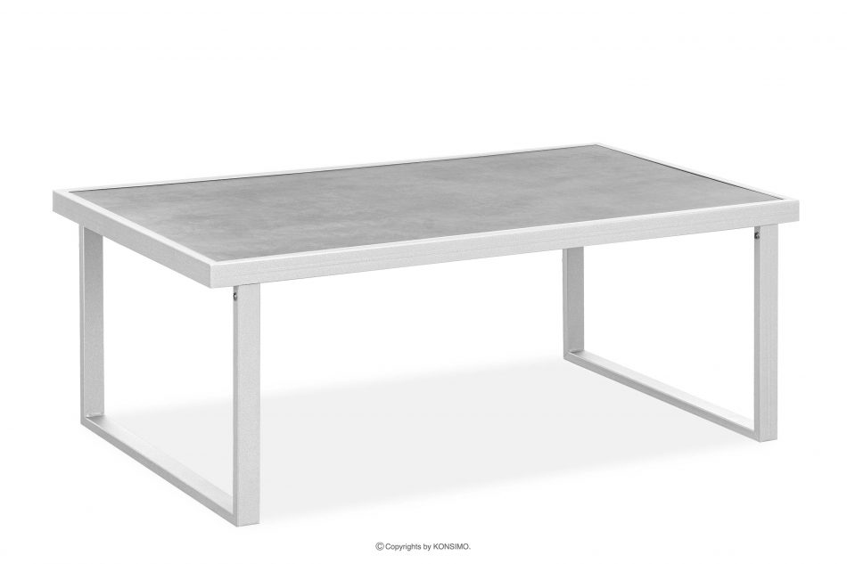 FRENA Zestaw mebli na taras ze stali w stylu industrialnym biały biały/szary - zdjęcie 14