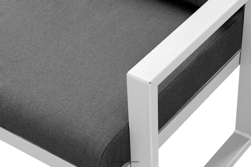 FRENA Zestaw mebli na taras ze stali w stylu industrialnym biały biały/szary - zdjęcie 17