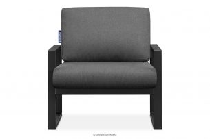 FRENA, https://konsimo.pl/kolekcja/frena/ Fotel na taras ze stali w stylu industrialnym czarny czarny/szary - zdjęcie