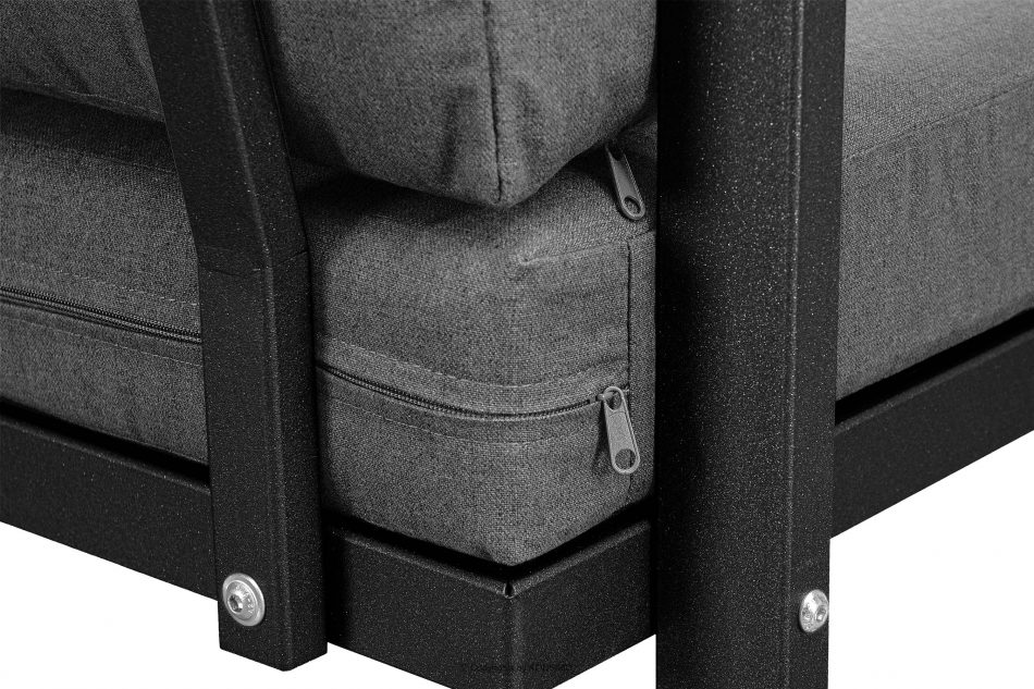 FRENA Fotel na taras ze stali w stylu industrialnym czarny czarny/szary - zdjęcie 7
