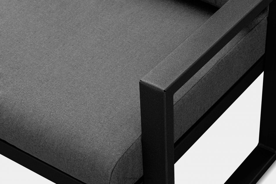 FRENA Fotel na taras ze stali w stylu industrialnym czarny czarny/szary - zdjęcie 8