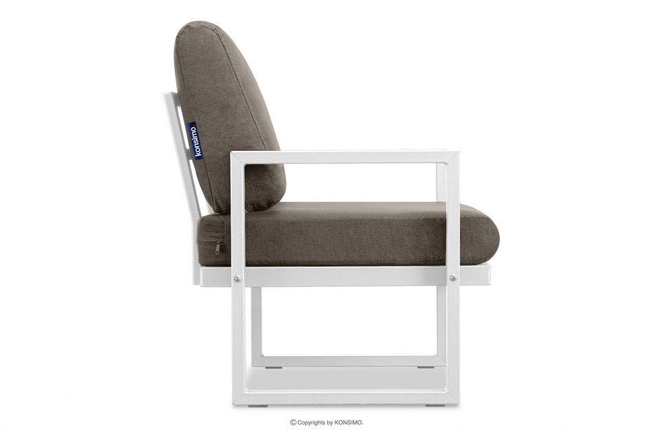 FRENA Fotel na taras ze stali w stylu loft biały biały/beżowy - zdjęcie 3