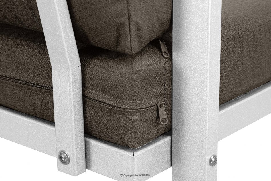 FRENA Fotel na taras ze stali w stylu loft biały biały/beżowy - zdjęcie 8