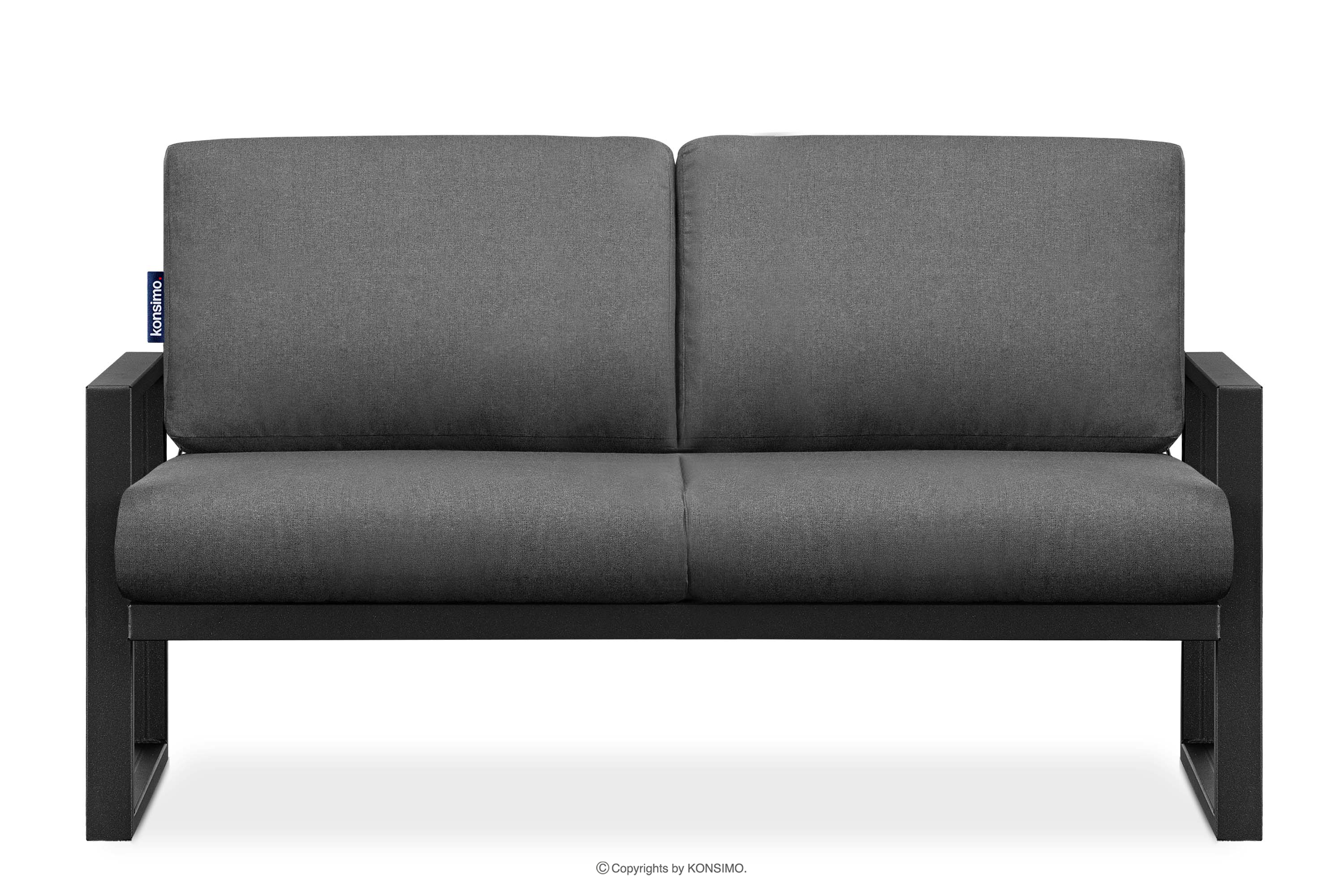 Sofa 2 na taras ze stali w stylu industrialnym czarny