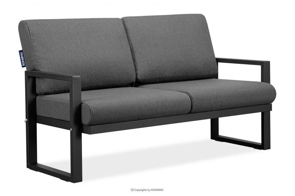 FRENA Sofa 2 na taras ze stali w stylu industrialnym czarny czarny/szary - zdjęcie 2