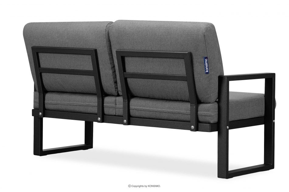 FRENA Sofa 2 na taras ze stali w stylu industrialnym czarny czarny/szary - zdjęcie 4