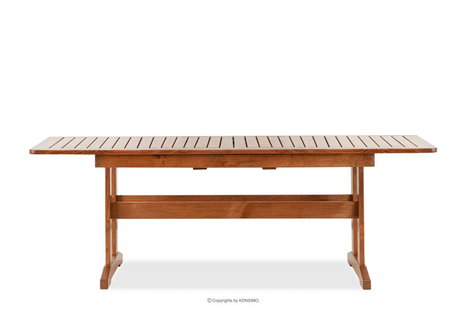 ALCES Stół rozkładany na ogród z drewna litego sosnowego brązowy - zdjęcie 2