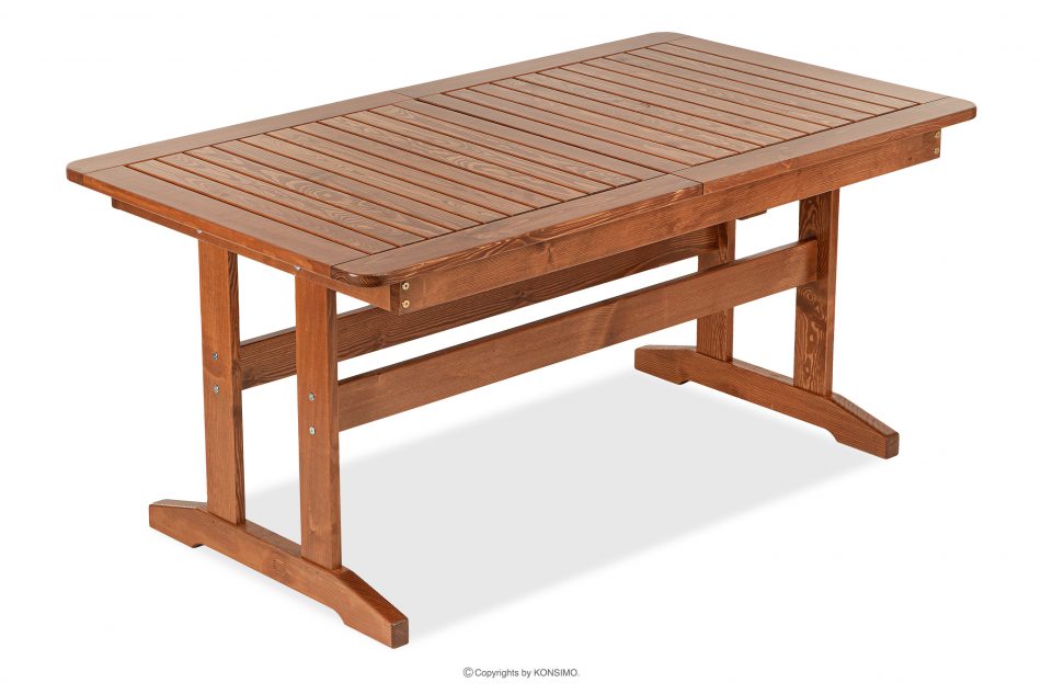 ALCES Stół rozkładany na ogród z drewna litego sosnowego brązowy - zdjęcie 3