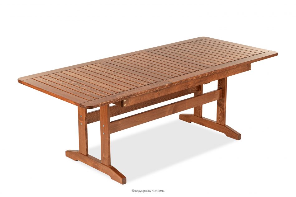 ALCES Stół rozkładany na ogród z drewna litego sosnowego brązowy - zdjęcie 5