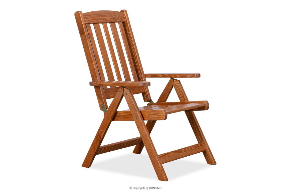 ALCES Krzesło ogrodowe z drewna litego sosnowego brązowy - zdjęcie 0