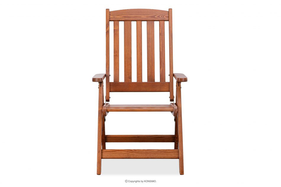 ALCES Krzesło ogrodowe z drewna litego sosnowego brązowy - zdjęcie 2