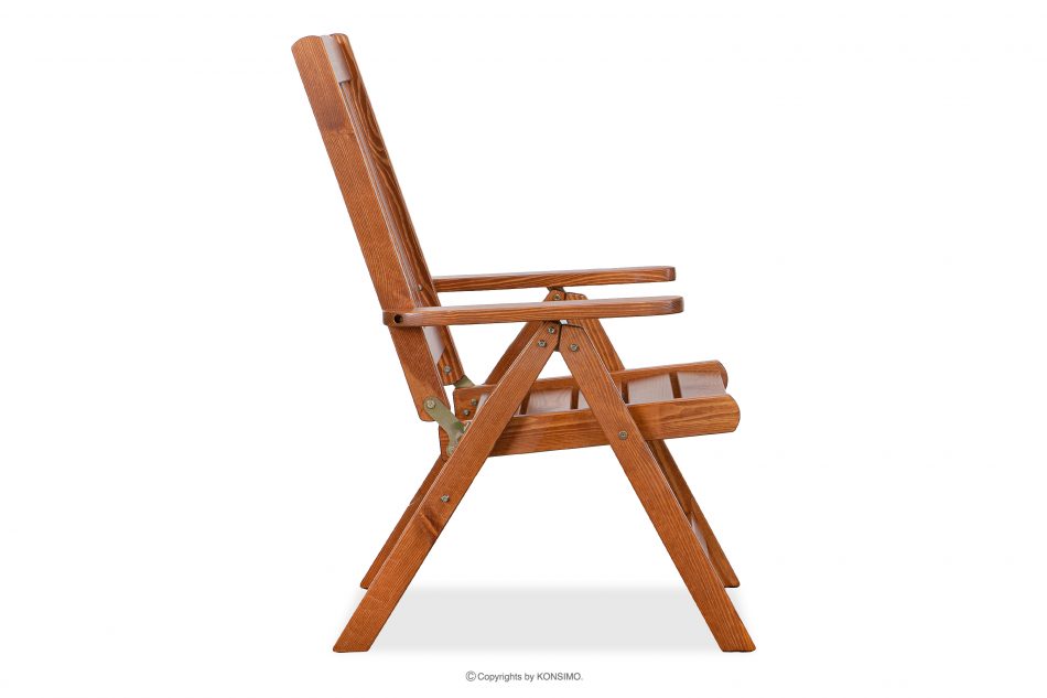 ALCES Krzesło ogrodowe z drewna litego sosnowego brązowy - zdjęcie 3