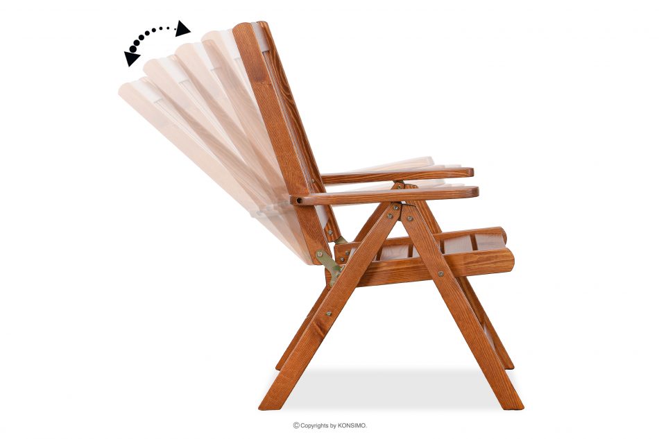 ALCES Krzesło ogrodowe z drewna litego sosnowego brązowy - zdjęcie 4