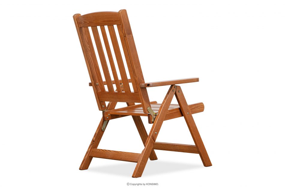 ALCES Krzesło ogrodowe z drewna litego sosnowego brązowy - zdjęcie 5