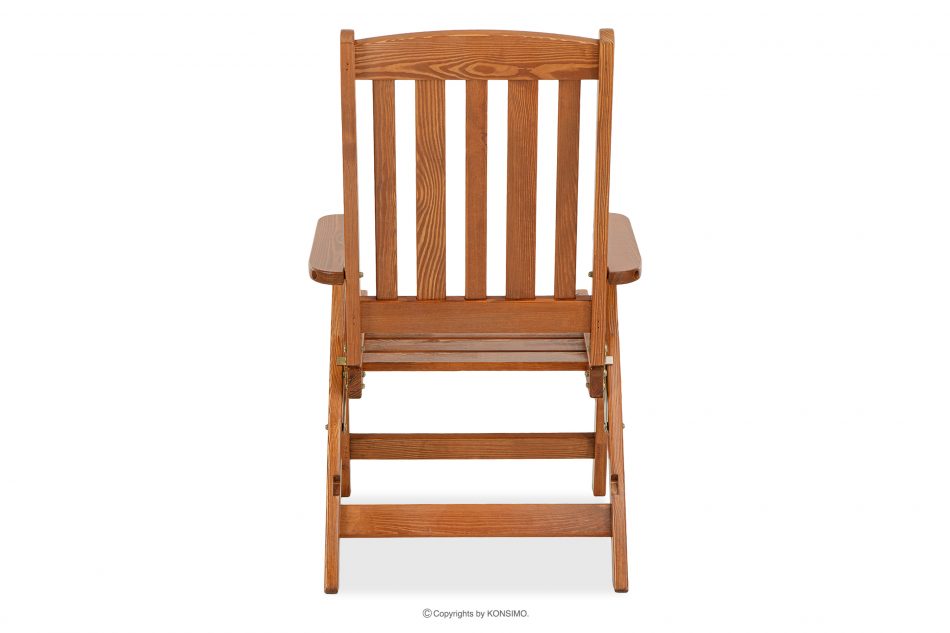 ALCES Krzesło ogrodowe z drewna litego sosnowego brązowy - zdjęcie 6