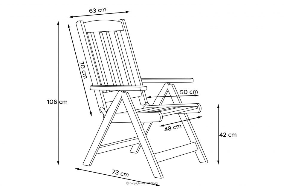 ALCES Krzesło ogrodowe z drewna litego sosnowego brązowy - zdjęcie 12