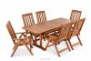 ALCES Zestaw stół z krzesłami z drewna litego sosnowego na 6 osób brązowy - zdjęcie 1