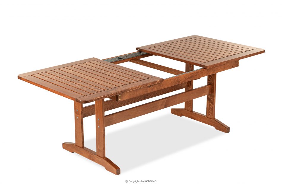 ALCES Zestaw stół z krzesłami z drewna litego sosnowego na 6 osób brązowy - zdjęcie 6