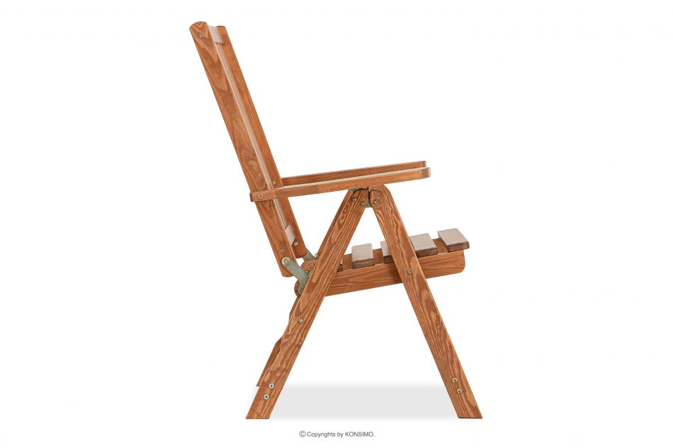 NYCTERE Krzesło ogrodowe z drewna sosnowego brązowy - zdjęcie 3