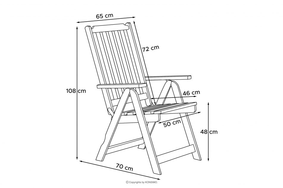 NYCTERE Krzesło ogrodowe z drewna sosnowego brązowy - zdjęcie 11