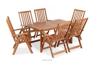 NYCTERE, https://konsimo.pl/kolekcja/nyctere/ Zestaw stół z krzesłami ogrodowy na 6 osób brązowy - zdjęcie