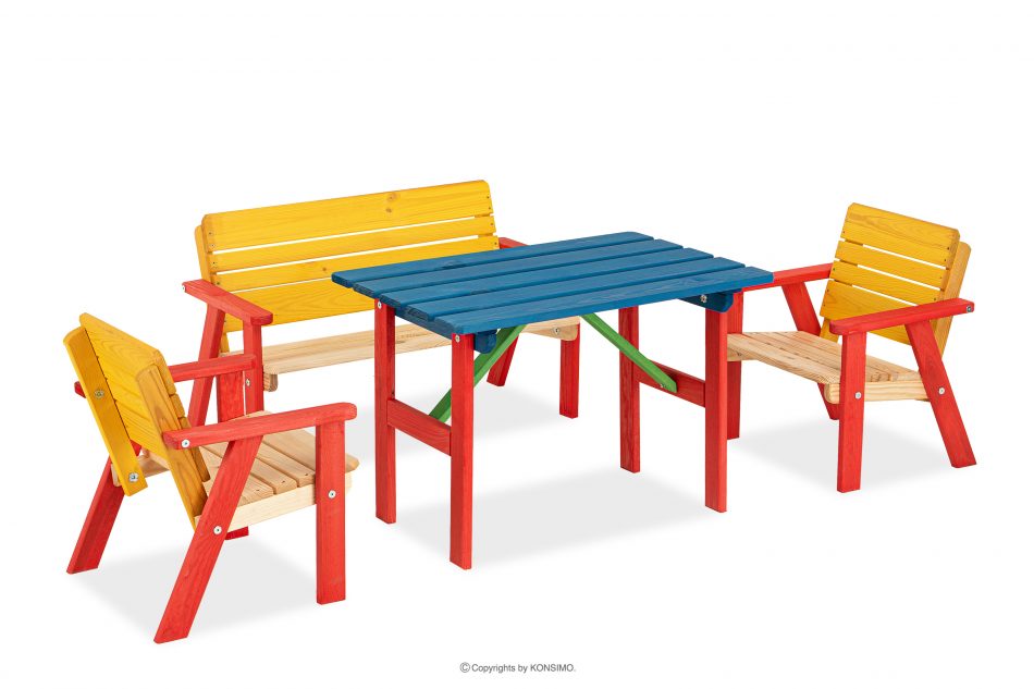 PECARI Zestaw ogrodowy dla dzieci kolorowy czerwony/niebieski/żółty/brązowy - zdjęcie 0