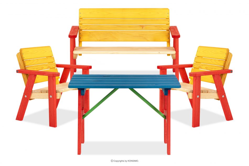 PECARI Zestaw ogrodowy dla dzieci kolorowy czerwony/niebieski/żółty/brązowy - zdjęcie 2