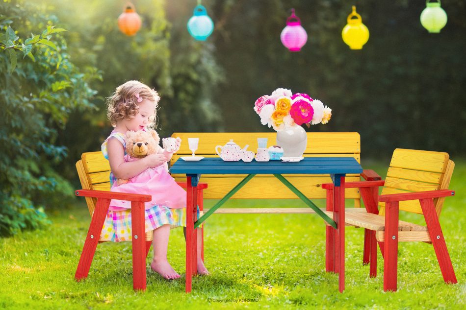 PECARI Zestaw ogrodowy dla dzieci kolorowy czerwony/niebieski/żółty/brązowy - zdjęcie 1