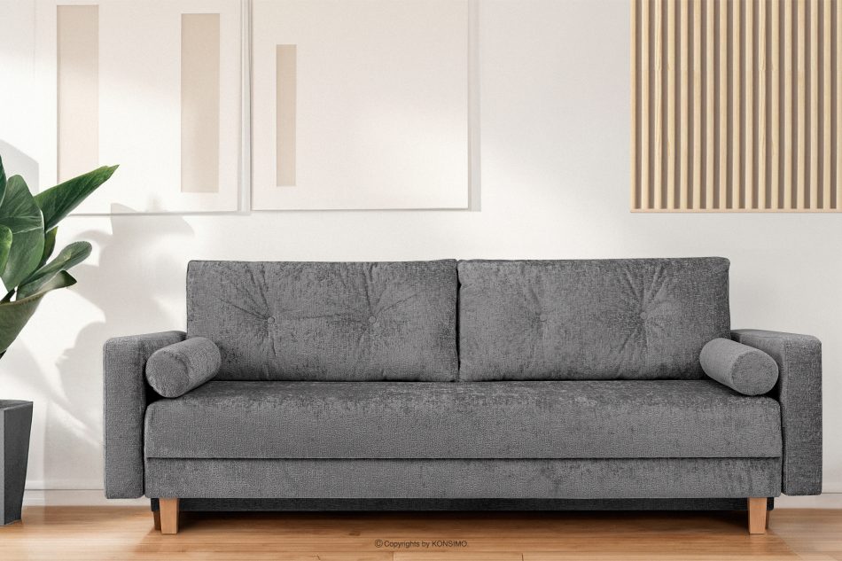 ERISO Sofa rozkładana z pikowaniem stalowy stalowy - zdjęcie 1