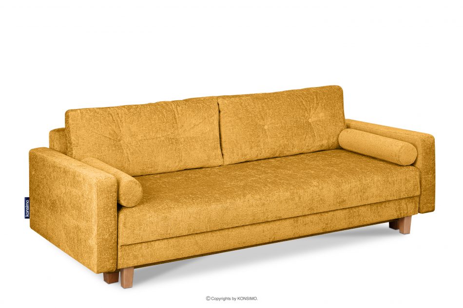 ERISO Sofa rozkładana szenil musztardowa musztardowy - zdjęcie 2