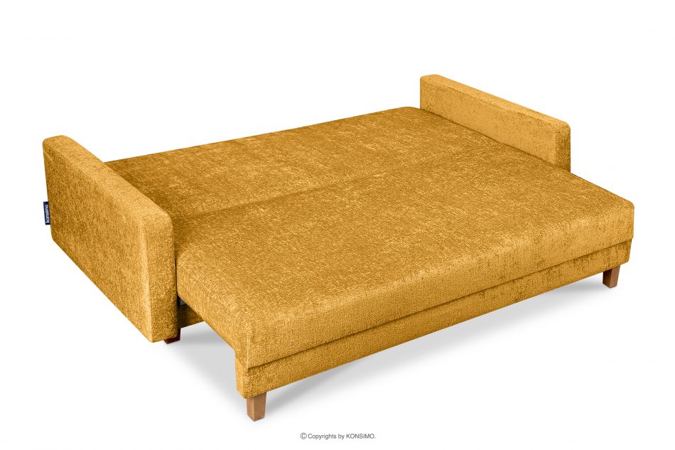 ERISO Sofa rozkładana szenil musztardowa musztardowy - zdjęcie 4