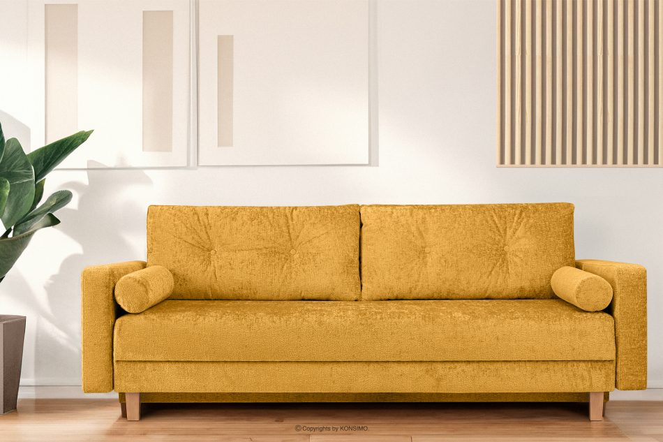 ERISO Sofa rozkładana szenil musztardowa musztardowy - zdjęcie 1