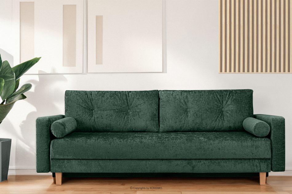 ERISO Sofa rozkładana z pikowaniem zielony zielony - zdjęcie 1
