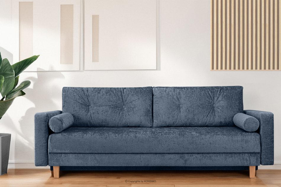 ERISO Sofa rozkładana szenilowa ciemny niebieski ciemny niebieski - zdjęcie 1