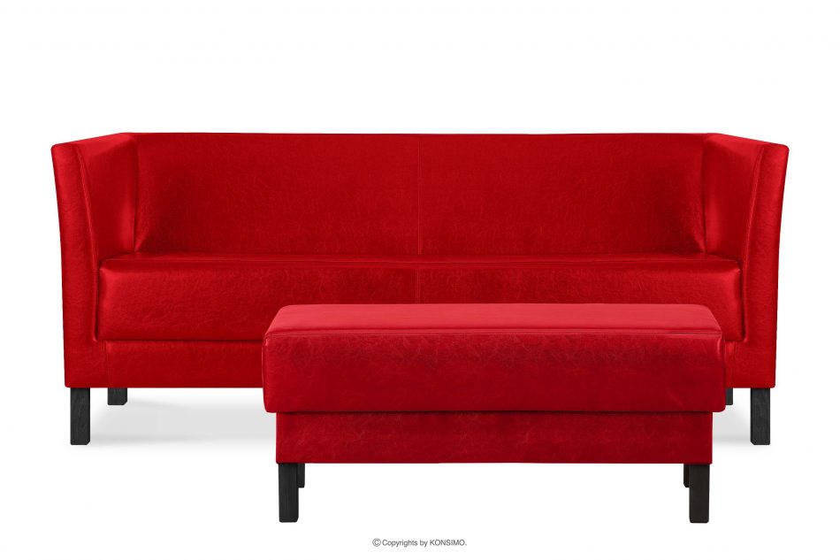 ESPECTO Otomana do sofy z ekoskóry czerwony czerwony - zdjęcie 5