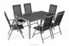 EPIGE Zestaw mebli ogrodowych stół z krzesłami na 6 osób czarny/szary - zdjęcie 1
