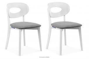 TANER, https://konsimo.pl/kolekcja/taner/ Krzesło vintage białe szare 2szt szary/biały - zdjęcie